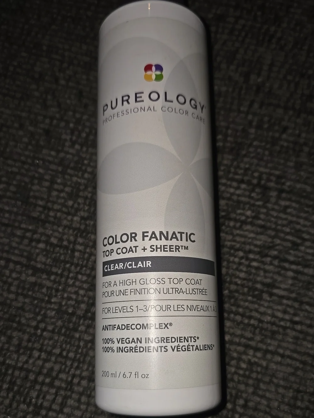 Pureology Color Fanatic Top Coat + Sheer — White Bottle with Multicolor Logo